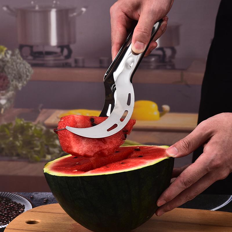 Stainless Steel Watermelon & Cantaloupe Slicer - Fruit Splitter & Core Remover Kitchen Tool
