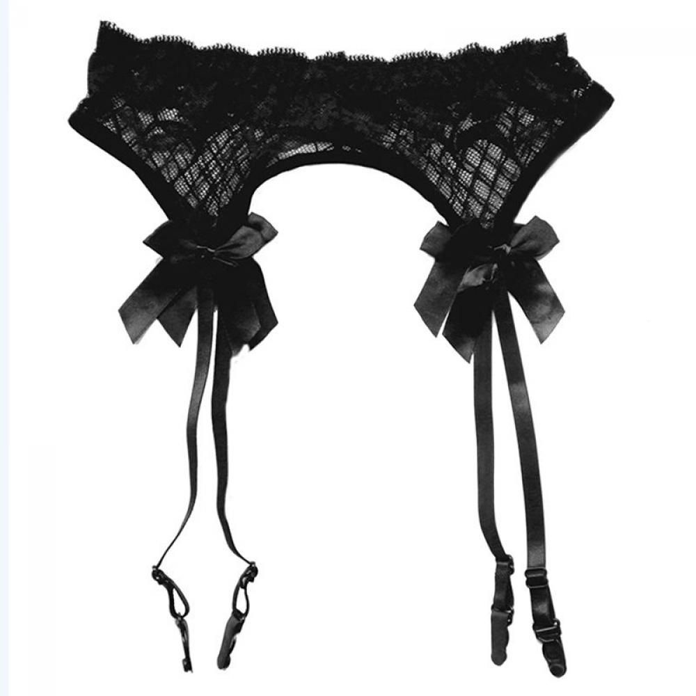 Sexy Sheer Suspender Women's Belt Lace Garter Stockings Bowknot