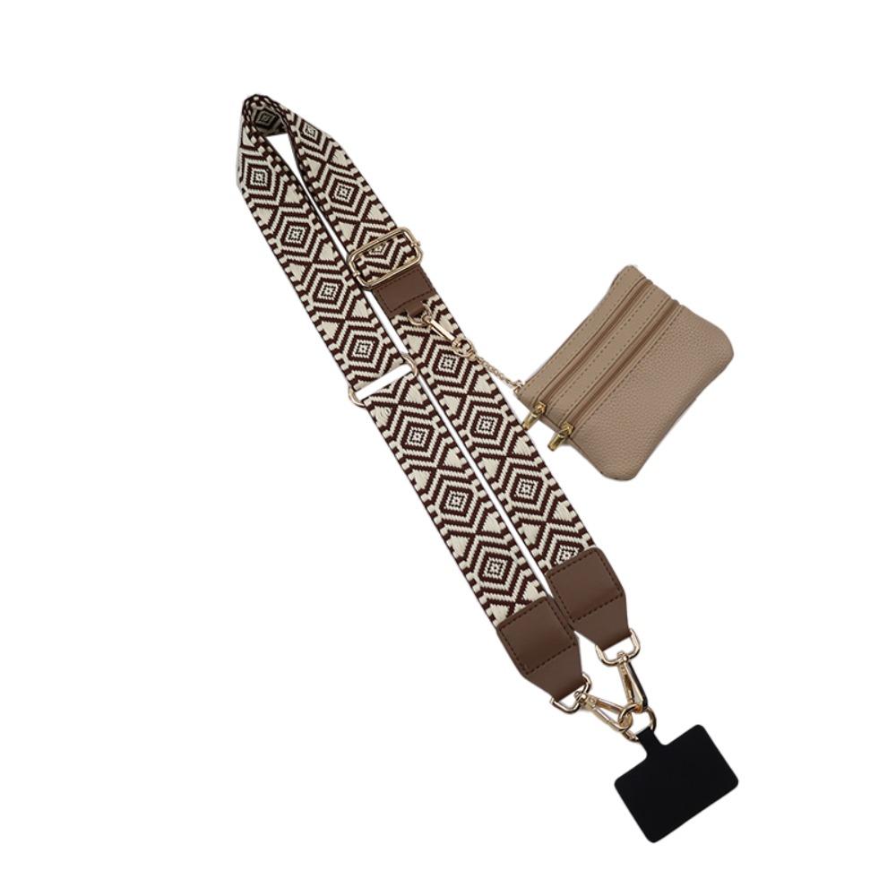 

Diamond Pattern Phone Lanyard Crossbody Phone Wrist Strap Trendy Phone Strap коричневый