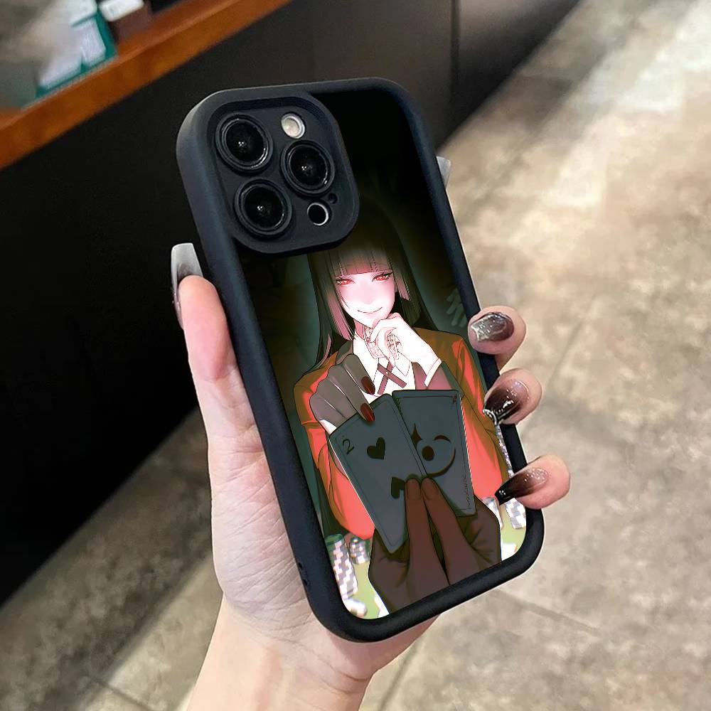 Yumeko Jabami K-Kakegurui Phone Case For iPhone 17,16,15,14,13,12,11,Pro,Max,Plus,X,XS,SE4,E,Mini Black Thickened border Case