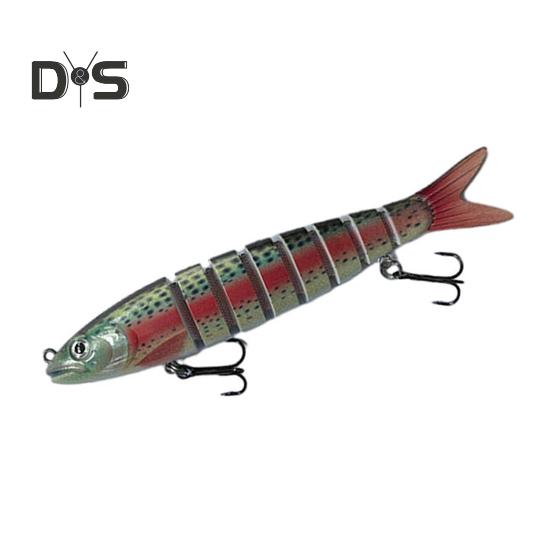13.5CM/19G Multi-Jointed Fishing Lure with Hooks Slow Sinking 8-Section Swimbait Bionic Hard Artificial Bait Freshwater Saltwater Fishing Accessories