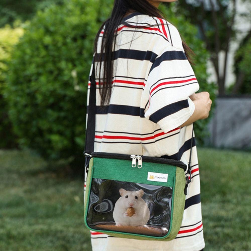 Clear View Hamster Travel Carrier Portable Pet Backpack Pet Carrying Box Hamster Carry Bag  Outdoor