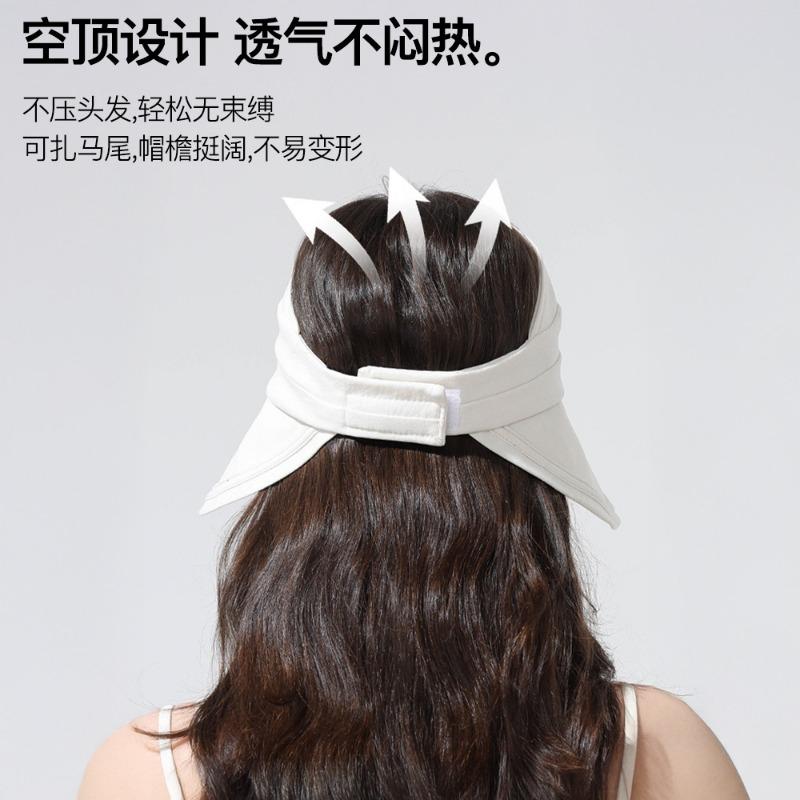 Sunscreen Bucket Hat Women's Summer UV Protection Sun Hat Boys Breathable Widened and Raised Full Face Sunshade Empty Top Hat