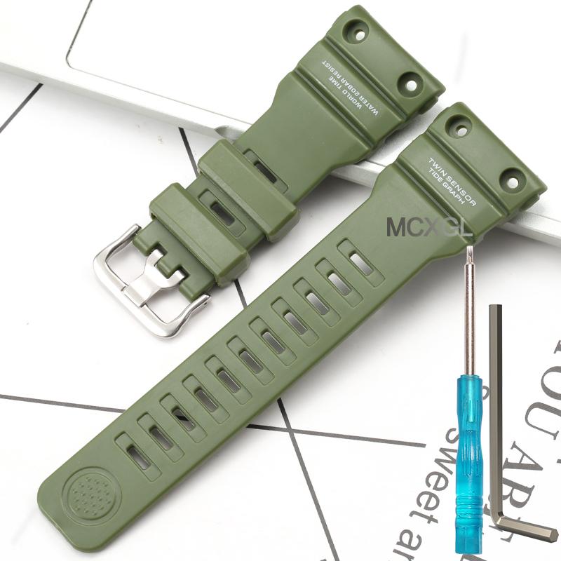 Resin Watch Strap Suitable for Casio GN-1000 Gn-1000 Watch Band Waterproof Replacemnet Bracelet