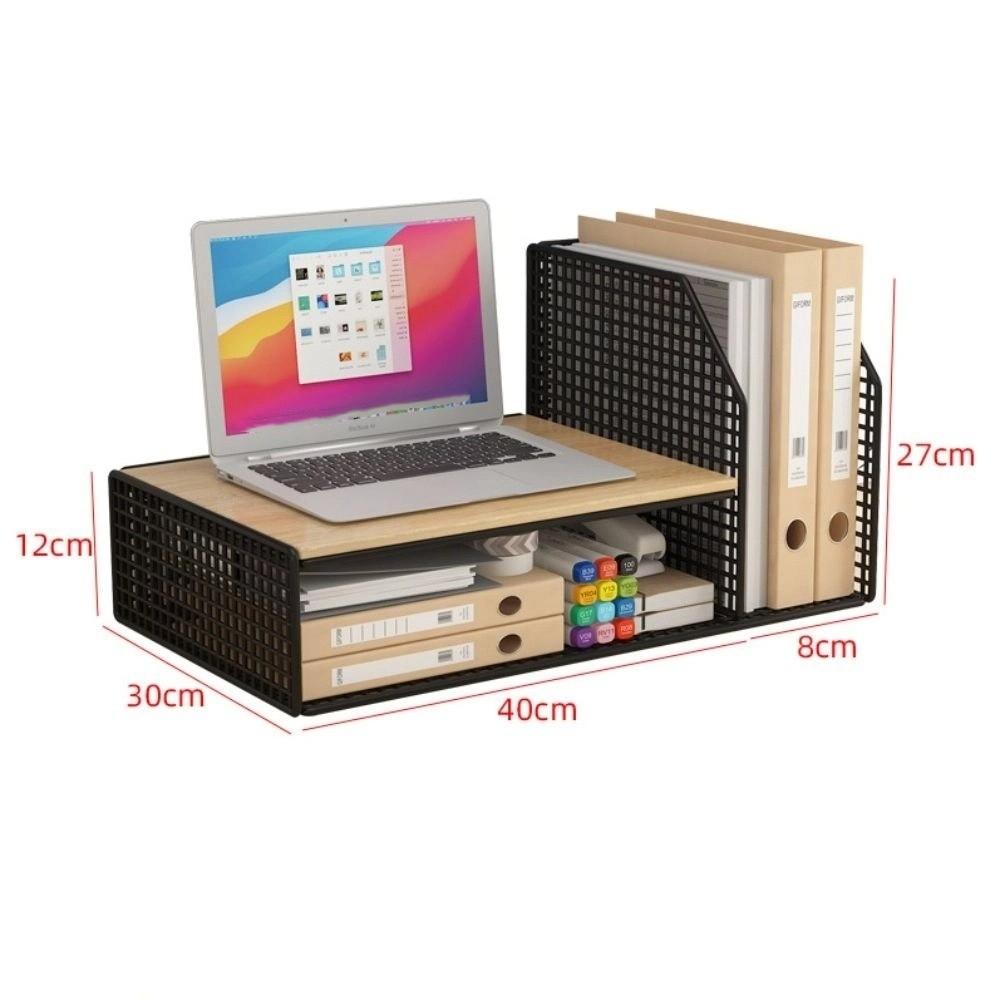Metal Desk File Organizer Multi-functional Space-saving Document Storage Shelf Integrated Storage Document Management Rack