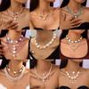 Noter New Bohemia Women Necklace Ocean Style Shell Starfish Short Collar Seed Beads Choker Colar  Leisure Versatile Accessories