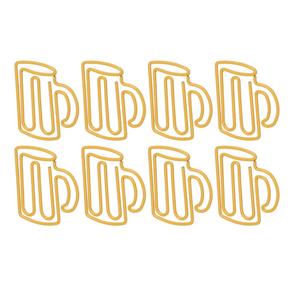 100Pcs Plastic-coated Metal Kids Paper Clips Cup Shape Office Clips Paperclips Book Marking