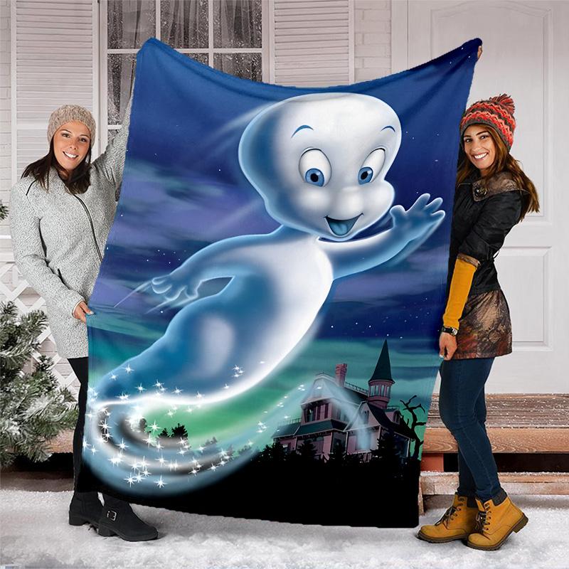 1pc Casper2 Theme Blanket - Digital Print, Polyester, Cozy for All Seasons, Perfect for Outdoor, and Travel