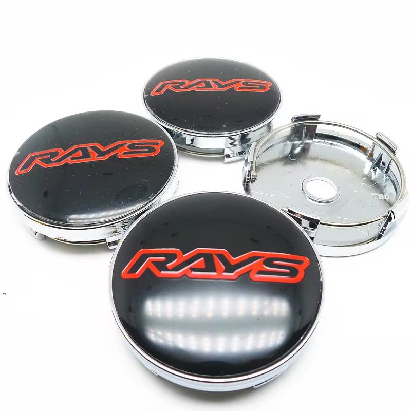 4PCS 56MM 60MM RAYS Emblem Wheel Center Hub Cap Car Rims Dust-proof Cover Hubcaps Sticker Auto Styling Accessories