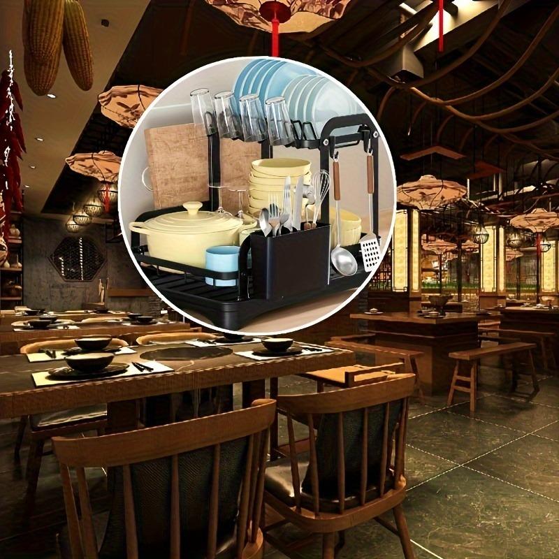 Dishwasher Rack Kitchen Countertop Sink Is Equipped with Double-deck Dish Rack Drain Plate Set Double-deck Bowl Restaurant Kitchen Accessories.