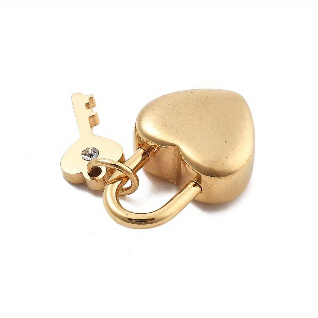 3pcs 304 Stainless Steel Rhinestone Charms, PVD Vacuum Plating, Heart Lock, Key, for Jewelry Making & Crafting Supplies