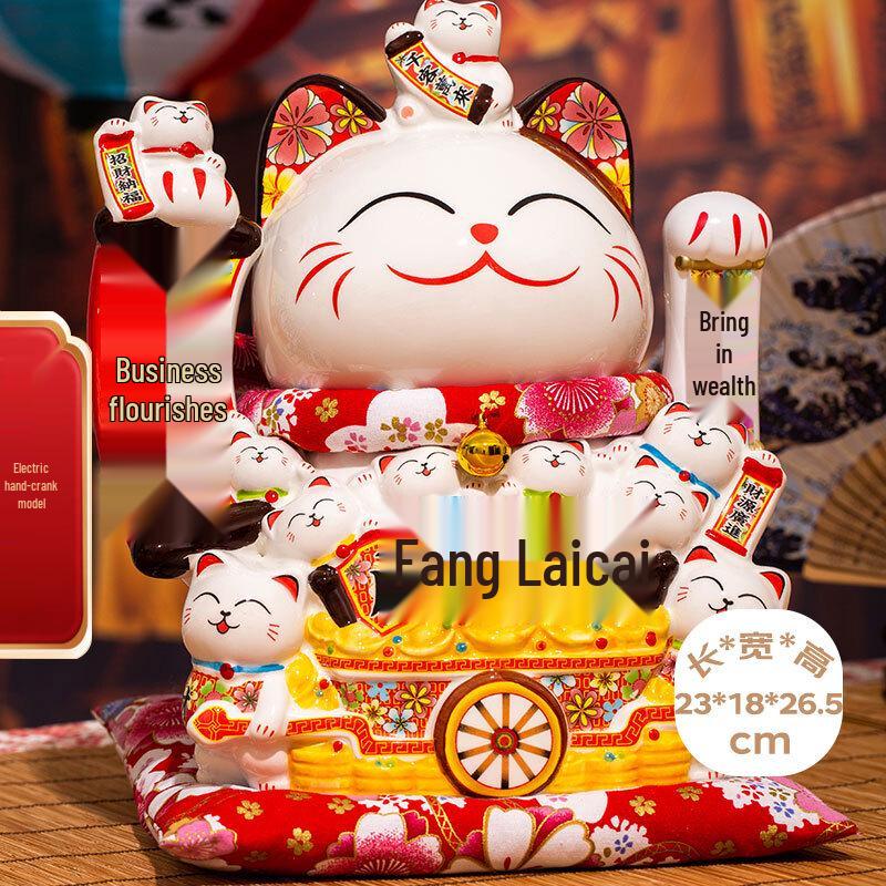 Waving Lucky Cat Maneki Neko Fortune Statue