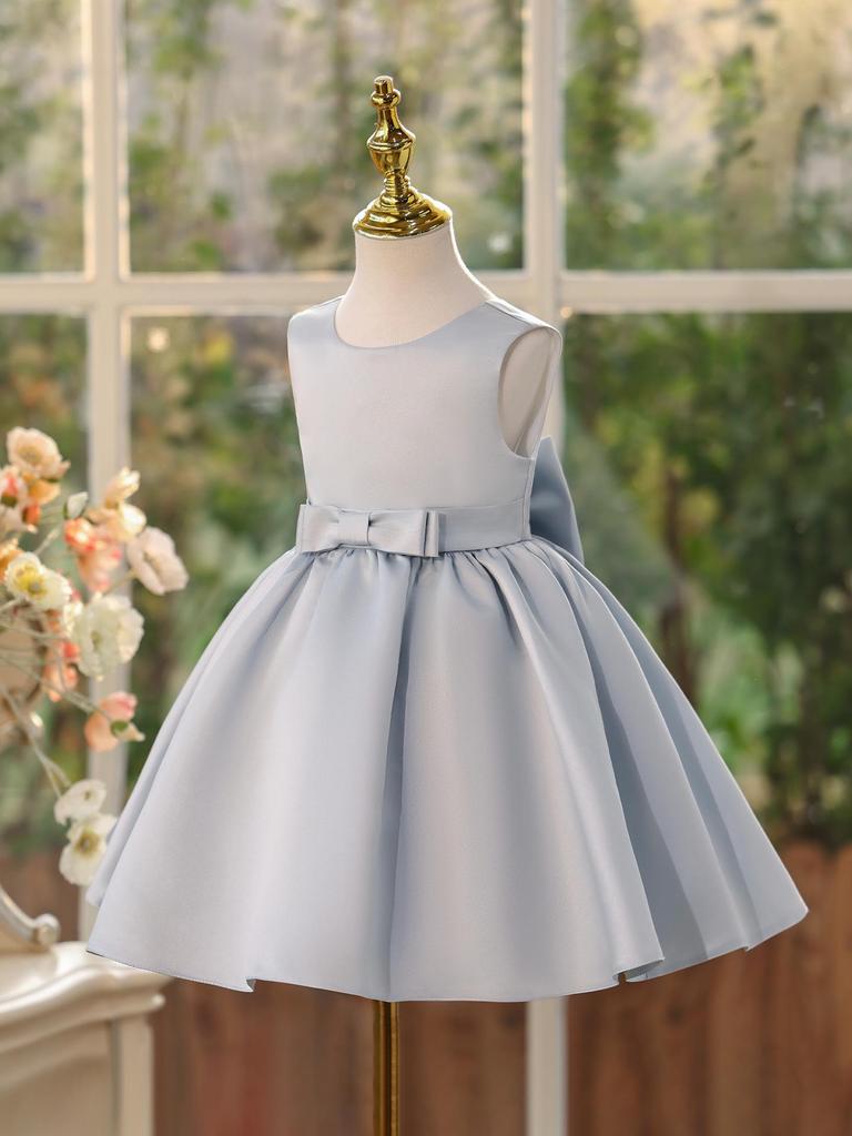 2025 New Summer Bowknot Princess Dress for Girls - Baby Flower Girl Evening Dress