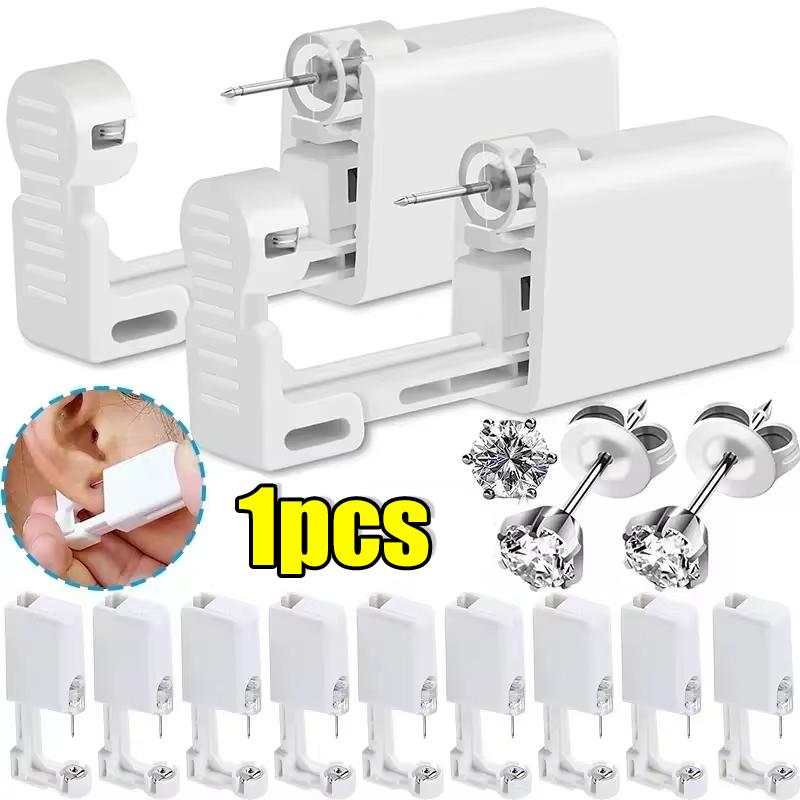 

1-50pcs/set Ear Piercing Gun Disposable Disinfect Safety Earring Piercer Kit Studs Nose Ring Piercing Machine Body Jewelry Tools