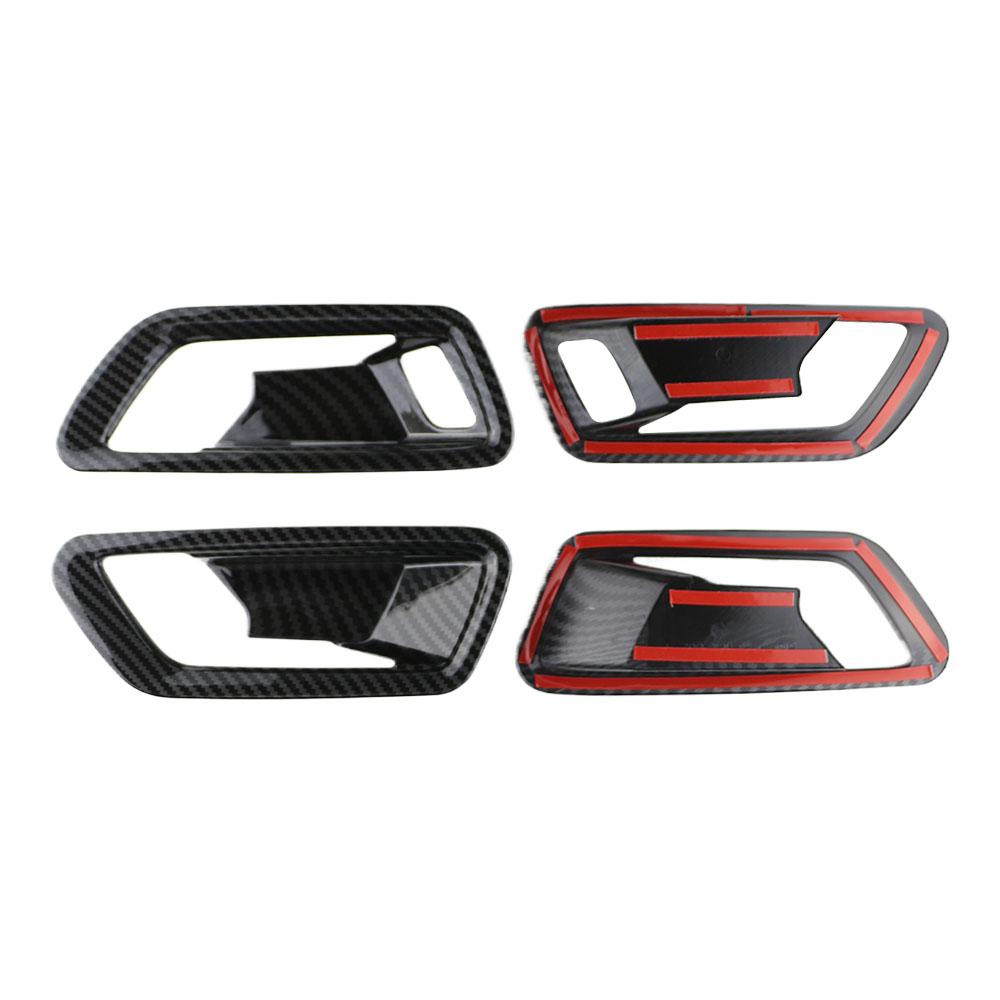 ABS Kolfiber Innerdörrskål Dekoration för Ford Maverick 2022-2024 Innerdörrshandtag Ram Trim Dekaler Tillbehör
