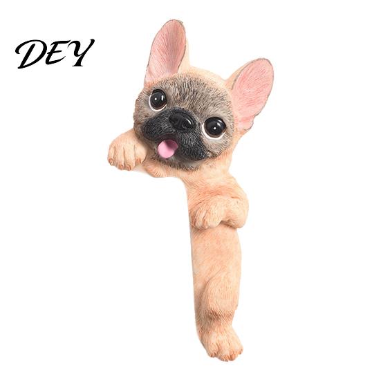 Cute Frenchie Room Decor 3D French Bulldog Resin Light Switch Cover, Cartoon Dog Wall Socket Art Decal Decor, Self-Adhesive Animal Plate Sticker
