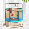 Kids Trampoline Indoor Outdoor Small Fitness Trampoline Toy with   Enclosure Net Basketball Hoop Gymnastic Rings Swing for Boys and Girls