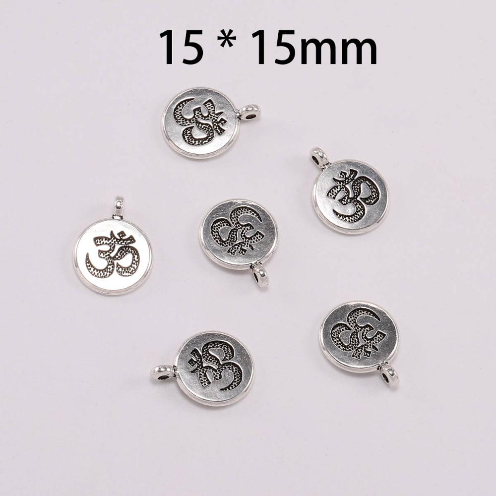 10pcs/lot Antique Chakra Charm Yoga OM Buddha Lotus Charm Pendants For Diy Jewelry Making Findings Bracelet Accessorie