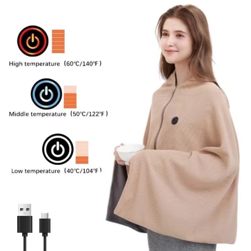USB Electric Blanket Portable Warm Blanket Washable Shoulder Knee 2USE Fast Heating Winter Home Camping Warm Blanket 2026 New