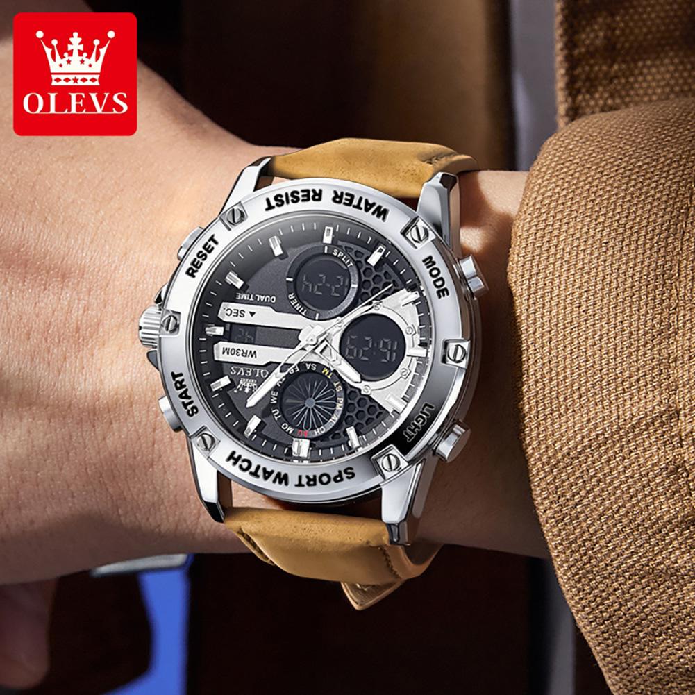 OLEVS 1110  Oem Custom logo Sport Luxury Brand Fashion Classic Multifunctional Chronograph Calendar Digital Watch for Man