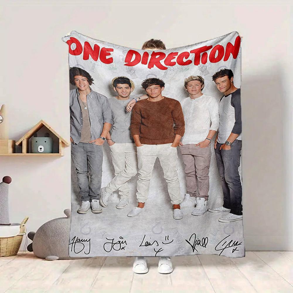 1PC One Direction Blanket Lightweight Flannel Throw Blanket for Sofa, Bed, Travel, Camping, Livingroom, Office, Couch