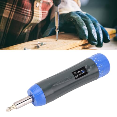 Digital Torque Driver, 0.2~1.2 N.m Preset Torque Driver, 1/4-inch Drive Torque Wrench Driver, with 10 Bits, Adjustable for Maintenance and Motorcycle