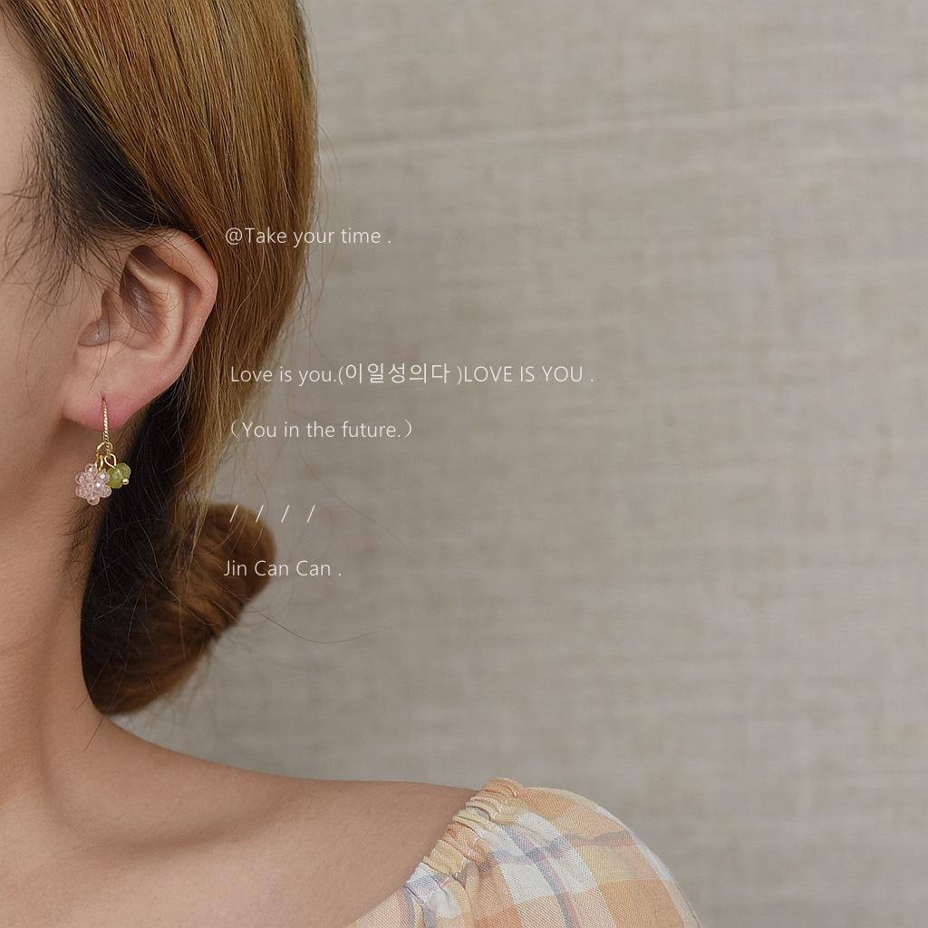 [Grape Art Museum] Electroplating 14K handmade design earrings personalized creative elegant earrings