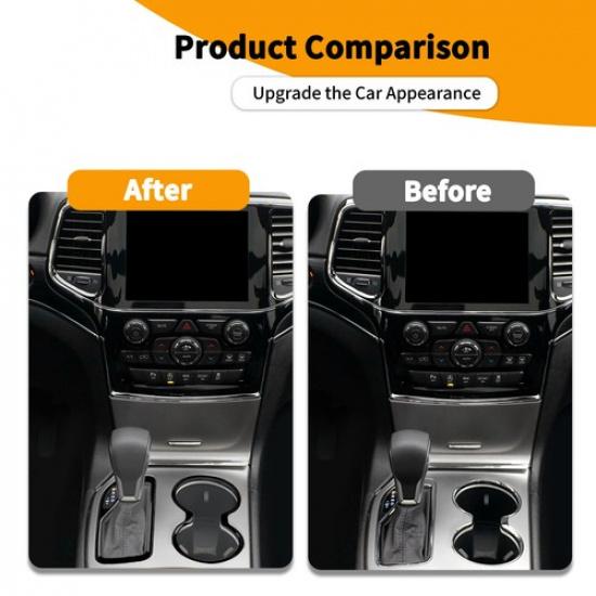 2xGloss Black Gear Shifter Cup Holder Cover Trim for Jeep Grand Cherokee 2016-21