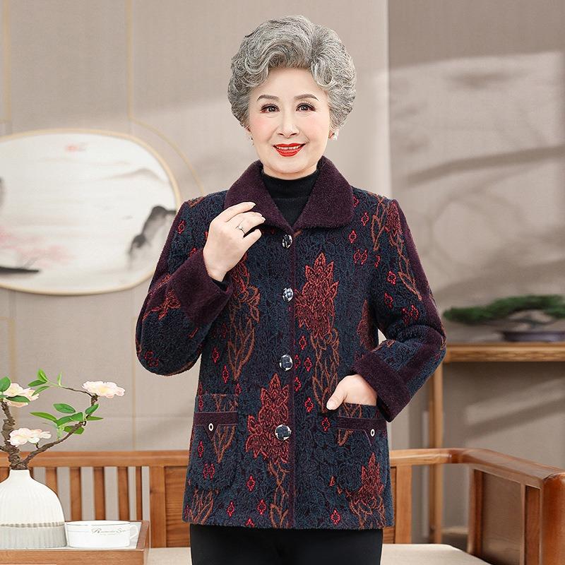 

Женские осенне-зимние пальто с флисом и утолщенной одеждой большого размера из искусственного норкового флиса 6XL [Recommended 160-82.5kg] фиолетовый