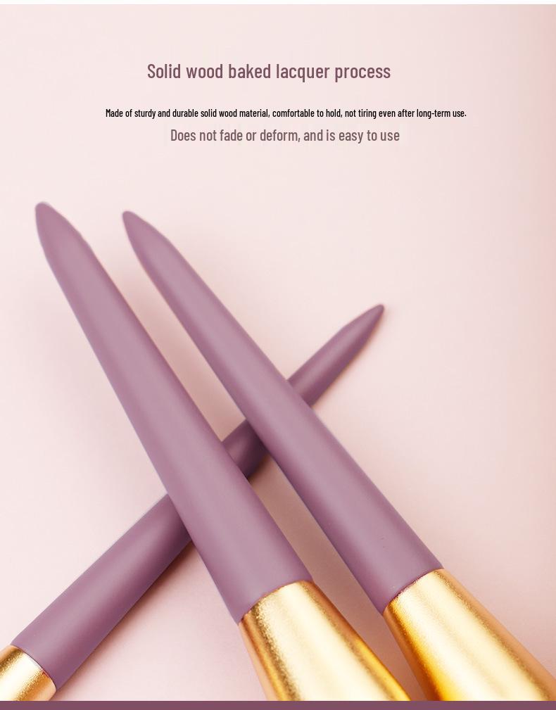 Purple Sweet Potato 9-Piece Makeup Brush Set - Synthetic Fibers for Eyeshadow, Foundation & Powder