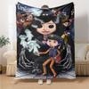 1pc Coraline (2) Blanket, Gift, for Men and Women, Soft Blanket, Good for Sofa Bed Couch Travel, Lightweight Flannel Blanket