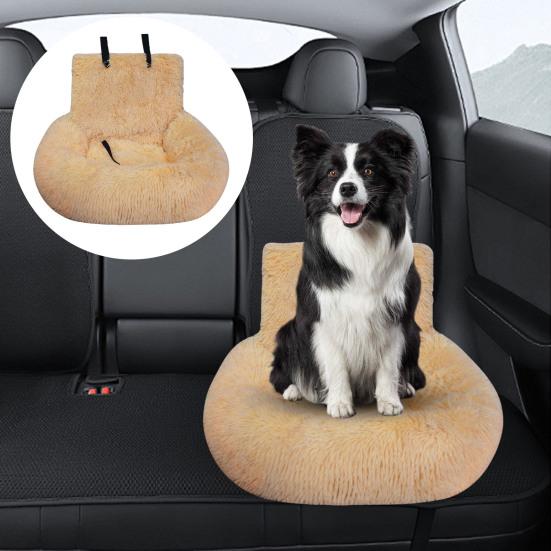 Dog Car Seat Soft Washable Pet Booster Car Seat with Safety Leash Plush Velvet Puppy Car Travel Carrier Bed for Small Medium Large Dogs
