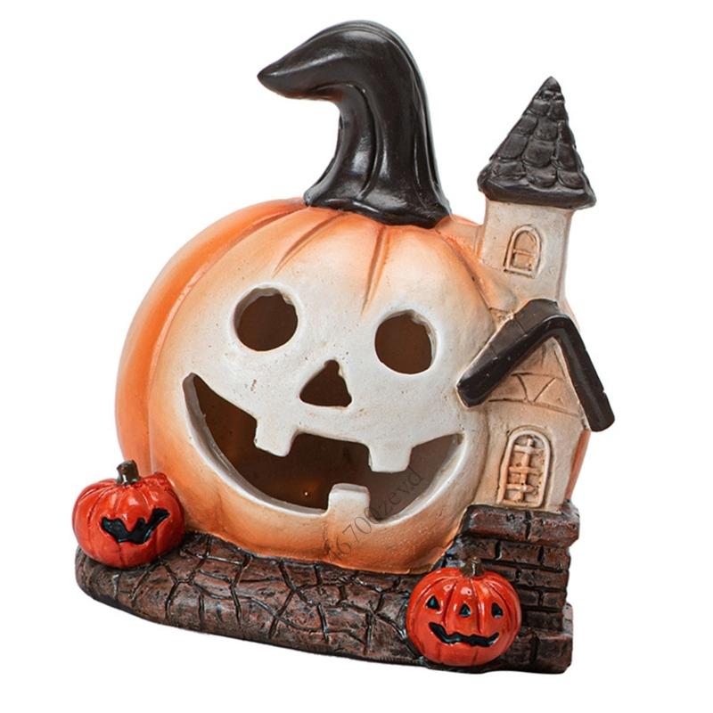 Halloween Pumpkin Figurines Fairys Halloween Garden Accessories Centerpiece P9YB