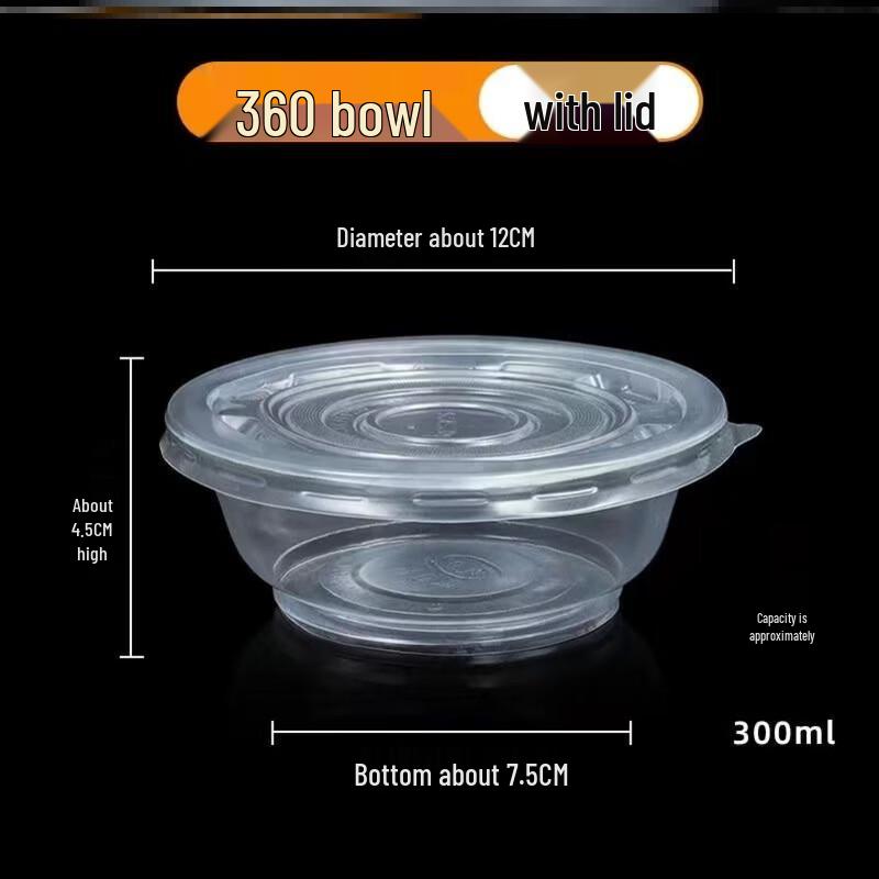 ZISIZ Disposable Plastic Bowls with Lids