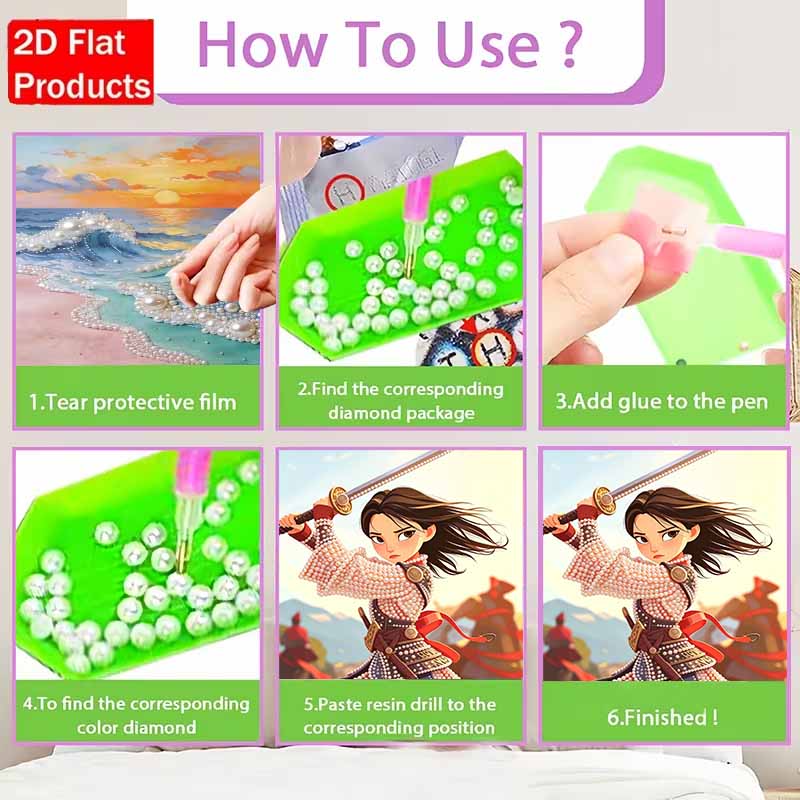 Disney Pearl Painting Mulan Heroic 5D DIY Pearl Picture Crafts for Adults/Beginners Gift Ideas Home Decoration