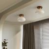 Mengpao Light Luxury Walnut Brass Chinese Corridor Ceiling Light