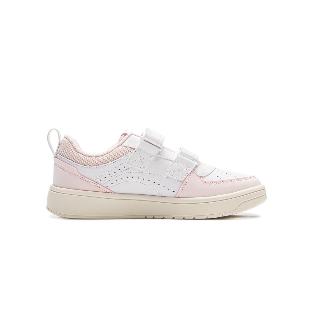 Li Ning Kinder Sport Lifestyle Serie Synthetisches Leder Freizeit Langlebig Niedrig geschnitten Kinder Skateschuhe Kinder Sneaker Weiß Rosa Blau YKCU080-6