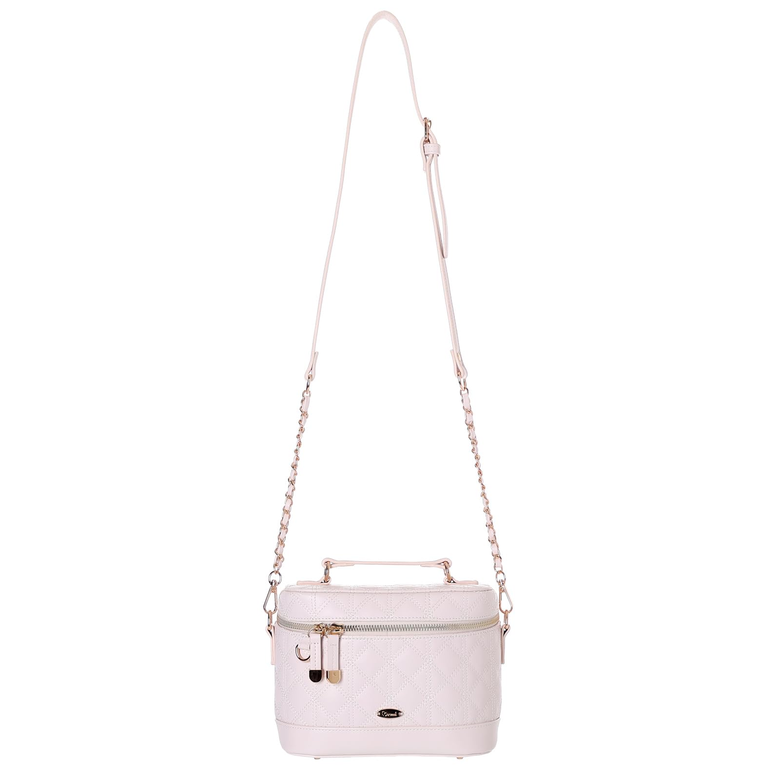 [Osel] 250,000 Mineed by Ita-Bag Faux Leather Quilted Vanity 2-Way Shoulder Plush (Ivory)