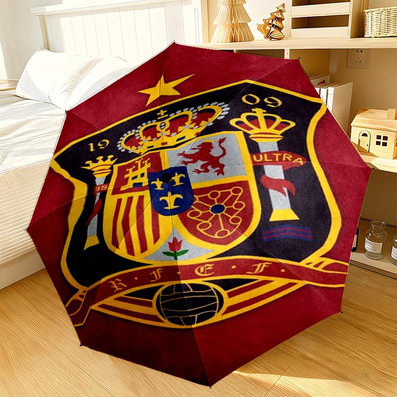 Spain Football Crest Umbrella 8-Frame for Travel, camping, Casual Lightweight Portable Umbrella, Essential for every family Holidays Gift