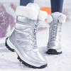 Lace-up anti-splashing snow boots women's velvet thick-soled warm winter shoes non-slip high-top Northeast large cotton shoes large-size women's shoes