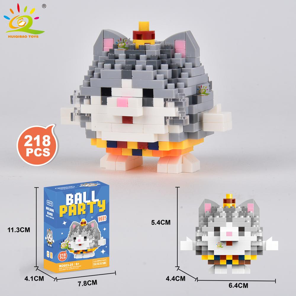 HUIQIBAO MOC Tier Mikro-Baustein Mini Niedlich 3D Diamant Modellstein DIY Stadtbau Spielzeug für Kinder Schreibtischdekoration