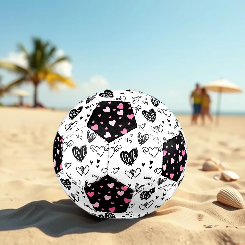 1PC Love Motion Pink Hearts Soccer Ball Size 5 Football Machine Sewn Indoor/Outdoor Universal Football A44