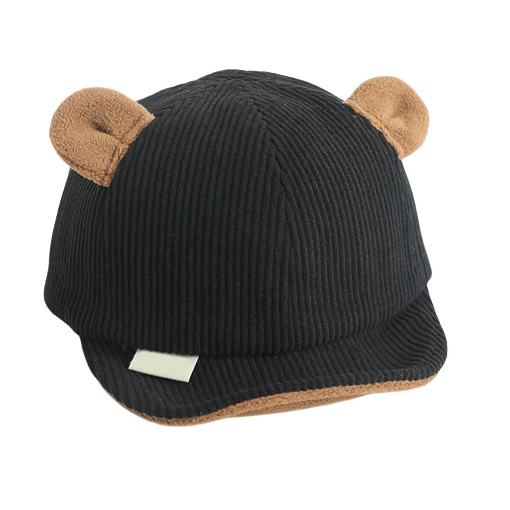 Adorable Baby Bear Hat Soft Corduroy Cap for Infants Aged 0 24 Months Perfect for Sensitive Skin