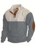 Herren Casual Corduroy Farbblock Kapuzenpullover mit Stehkragen und Knöpfen - Herbstkollektion 2025