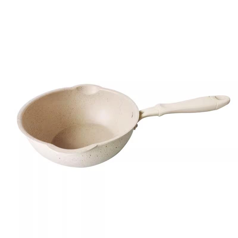 Maifan Stone Non-Stick Frying Pan: Volcanic Rock, Induction & Gas Compatible, Heightened Design, Small Household Cookware.