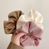 Women Simple Silk Satin Scrunchies Solid Color Big Elastic Rubber Hair Bands Girl Ponytail Holder Hair Ties Rope Gum Accessories