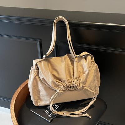 Dámská stahovací taška Jednobarevná taška přes rameno Velkokapacitní tote taška Crossbody taška