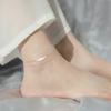 New Simple Feather Stainless Steel Double Layer Bead Chain Ankle Anklets For Women Men Metal Anklet Beach Jewelry Accessories