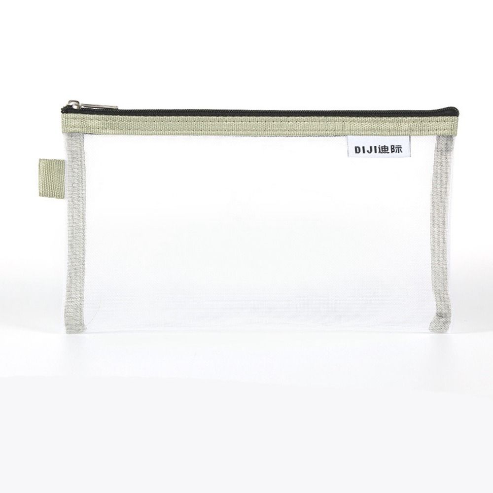 Cosmetic Bag Small Wallet Mesh Storage Bags Transparent File Bag Grid Pencil Bag Stationery Bag