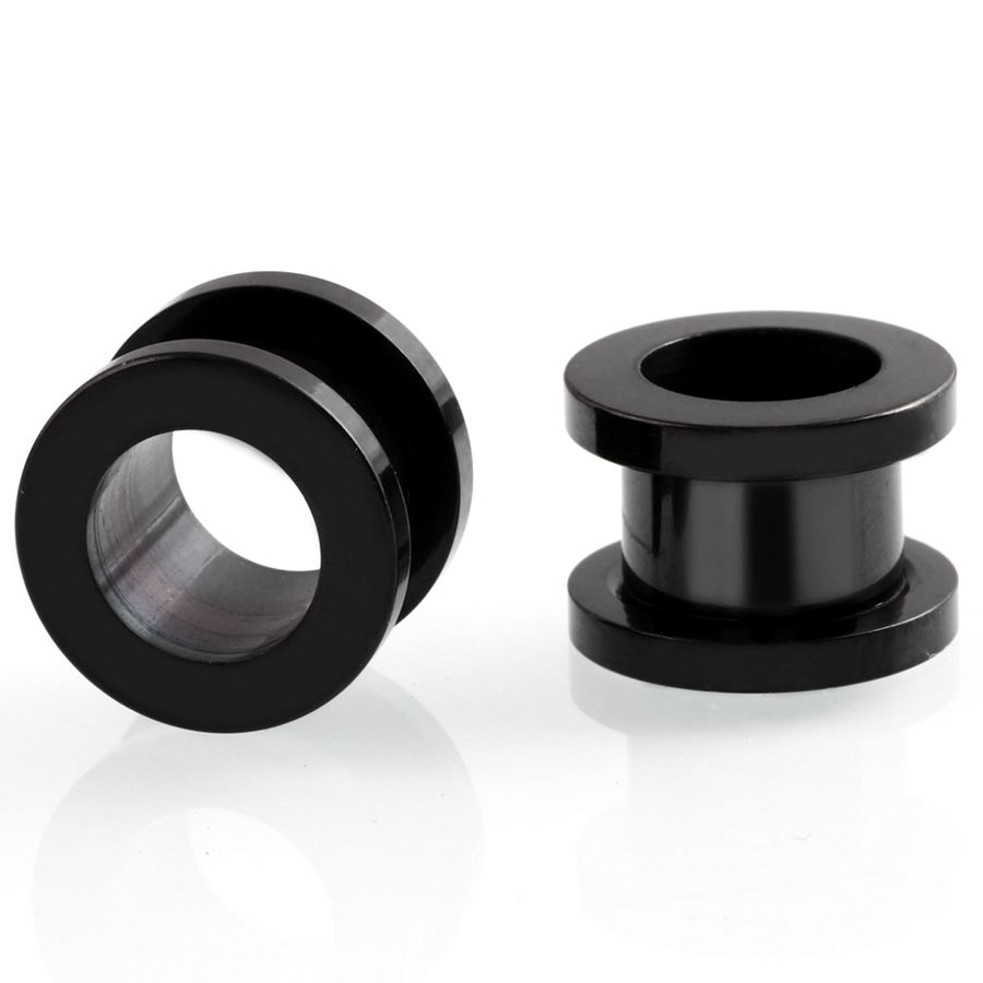 2 Stück/Los Stahl Ohrstecker und Tunnel Piercings Schraubbare Ohrring Dehner Ohrläppchen Messgeräte Körperpiercings Schmuck 2mm-20mm